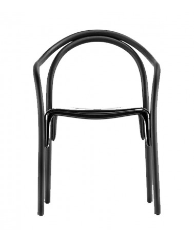 Silla Soul Estructura fresno lacado negro y asiento policarbonato negro. Pedrali